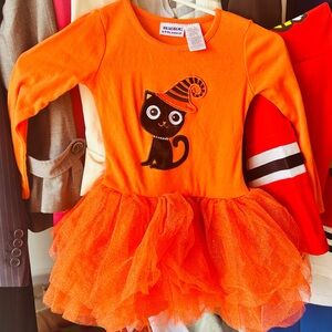 Orange Cat Halloween Tutu Dress for Kids
